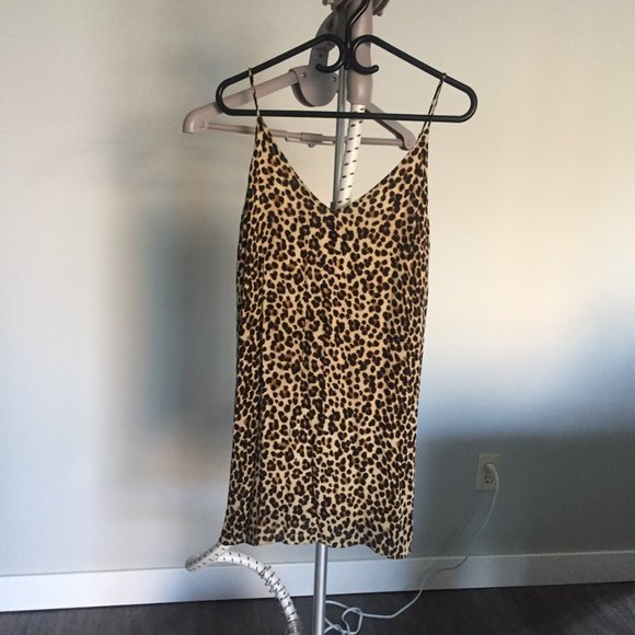 Wilfred Free Leopard Print Slip Dress Size M - Picture 1 of 5